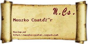 Meszko Csatár névjegykártya